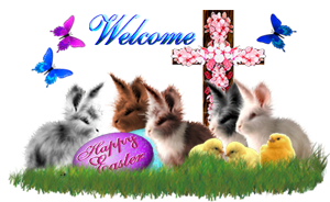 <img:stuff/AnEasterWelcomeBunniesManyChicksCross300.png>